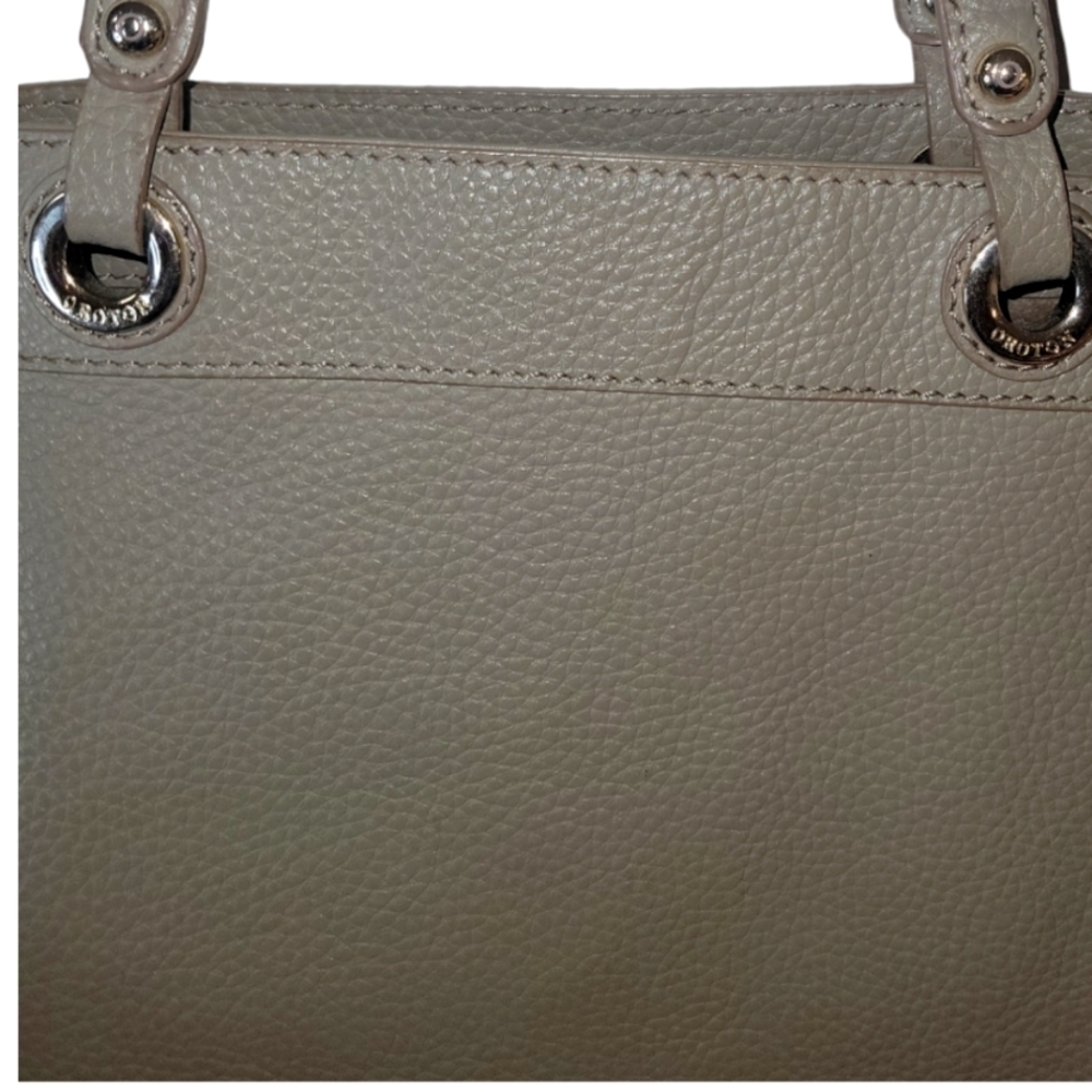 Oroton Taupe Mushroom Pebbled Leather Shoulder Shopper Hobo Bag - Picture 4 of 8